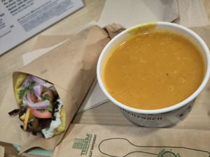 Gyro and yummy soup 🍲 at Mama Tierra - Acropolis in Athens