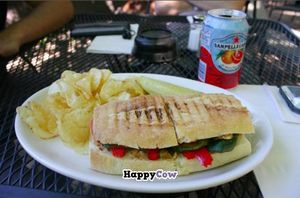 Farmer's Daughter Sandwich with chips. at Shameless Grounds in St Louis