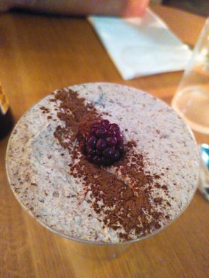 With mushroom cocoa powder at plant. in Luzern