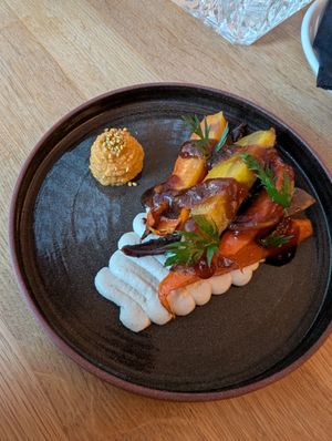 Carrot and cashew dish at plant. in Luzern