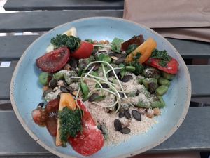 Green gnocchi at Owca Cała in Poznan