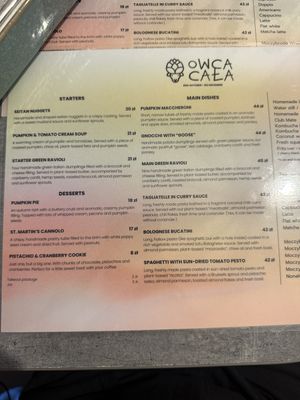 Menu November 2025  at Owca Cała in Poznan