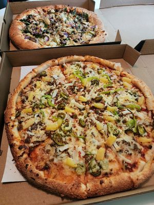 Ali Baba Vegan Mexican Pizza with Beyond Meat sausage and Daiya Cheese  at Ali Baba Pizza - Victoria in Victoria