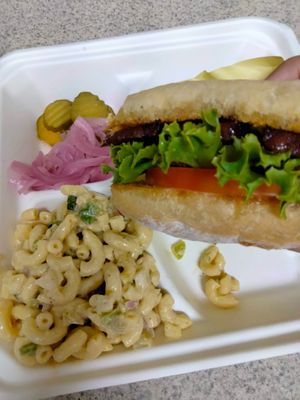 TLT special with mac salad. Filling, tasty, satisfying. at Flame-N-Ray's in Eugene