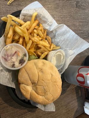 Vegan Buffalo chicken sandwich meal at The Green Table in Palm Harbor