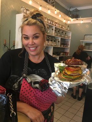 This is a vegan double western bacon cheese burger the owner made us fresh amazing family owned and operated vegans cafe ask for the Dartanian 😋🇺🇸🙏🏽 at The Green Table in Palm Harbor