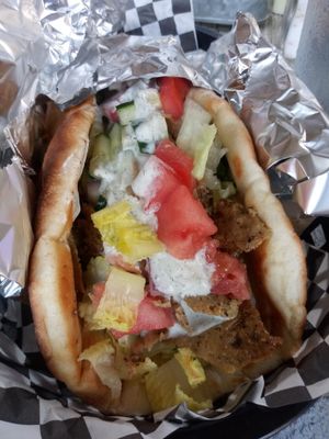 This gyro was so good! Vegan tzaziki at The Green Table in Palm Harbor