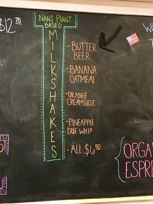 Butterbeer milkshake for Harry Potter fans! (plant-based) at The Green Table in Palm Harbor