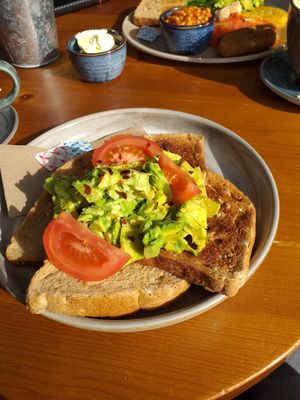 Smashed avocado on toast at Baxter Baristas in Coventry