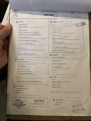 Menu  at Oproer Brouwerij Biercafé in Utrecht