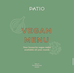 Menu at Patio at Emquartier in Bangkok