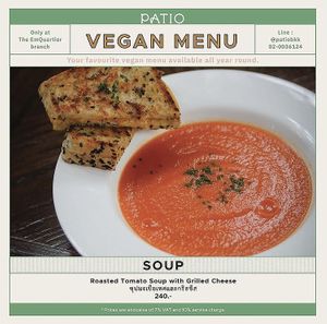 Menu at Patio at Emquartier in Bangkok