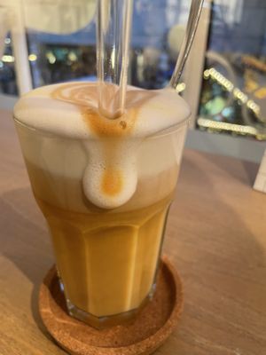Pumpkin spice latte   at LUSH Cafe in Munich