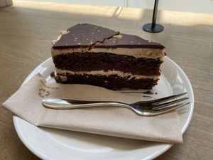 Peanut and chocolate cake  at LUSH Cafe in Munich