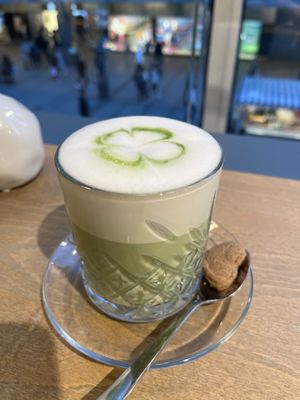 Matcha latte  at LUSH Cafe in Munich