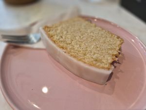 Lemon cake with a delicious lemony icing at LUSH Cafe in Munich