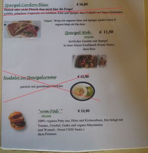 Vegan options (16.04.2022). at Gasthaus-Pension Sonnenhof in Ulrichsberg