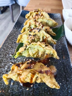 Gyozas de verduras at Yucca in St Andreu De Llavaneres