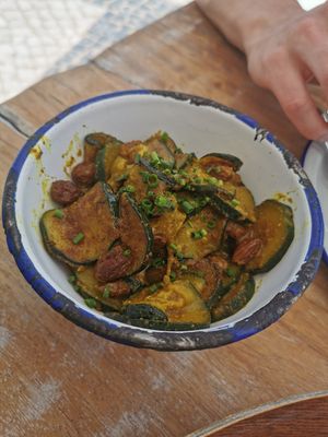 Happy Zucchini at Boaty's Tapas Café in Praia Da Luz