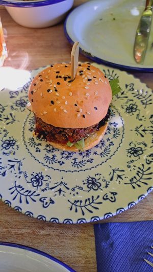 Mini Vegan burger at Boaty's Tapas Café in Praia Da Luz