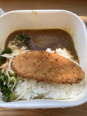 Vegan Chi’king Katsu Curry with Rice  at Wasabi in Kingston Upon Thames