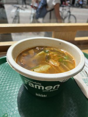 Vegetable ramen with gyoza £6.95  at Wasabi in Kingston Upon Thames