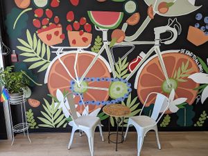 Cute seats. at Vibe Juicery in Moncton