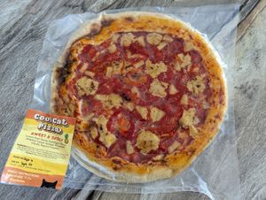 A pizza item sold there. at Vibe Juicery in Moncton