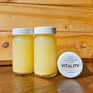 Vitality shots for your oncoming cold or sore throat. at Vibe Juicery in Moncton