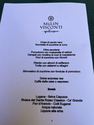 Menù at Mulin Visconti Agriturismo in Castelleone