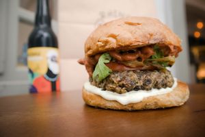 Rhino Burger... at Rhino Vegan Beat in Mykonos