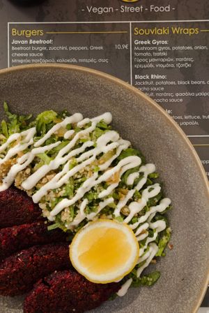 Beet Bliss Bowl at Rhino Vegan Beat in Mykonos