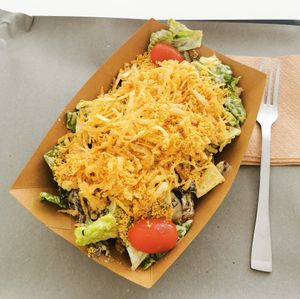 White rhino salad at Rhino Vegan Beat in Mykonos