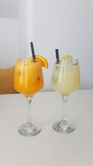 Fresh juices at Rhino Vegan Beat in Mykonos