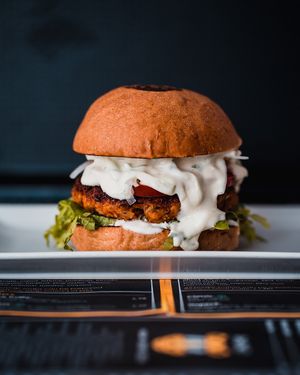 Rhino Burger!!!
Lentil burger, tomato, onion, lettuce, tzatziki at Rhino Vegan Beat in Mykonos