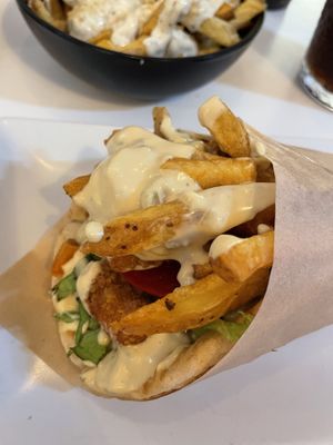 Chick’n fitty  at Rhino Vegan Beat in Mykonos