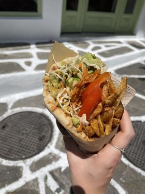 Guac gyros  at Rhino Vegan Beat in Mykonos