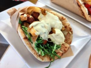 Nuggets gyros at Rhino Vegan Beat in Mykonos