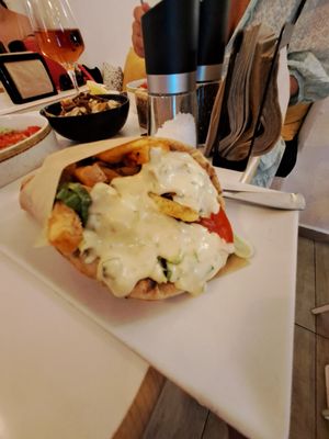 Chix soulvaki at Rhino Vegan Beat in Mykonos