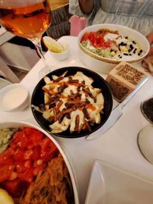 Loaded fries at Rhino Vegan Beat in Mykonos