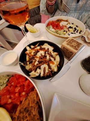 Loaded fries at Rhino Vegan Beat in Mykonos