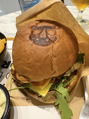 Rhino burger  at Rhino Vegan Beat in Mykonos