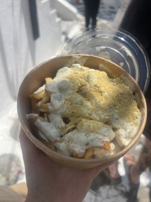 Truffle mayo chips  at Rhino Vegan Beat in Mykonos