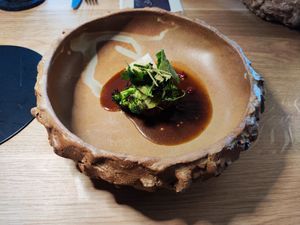 Broccoli with eggplant cream at Magdalena in Rickenbach