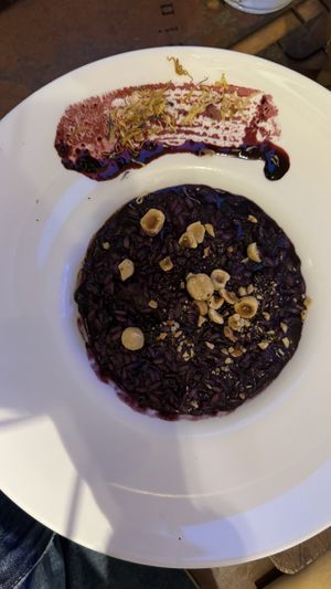 Beetroot risotto  at Casa Lodi in Milan
