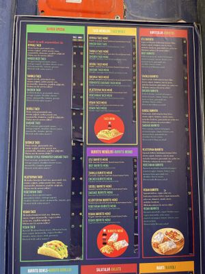 Taco menu   at Alfred in Istanbul