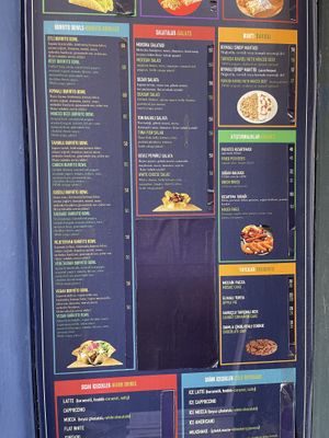 Burrito and salad menu  at Alfred in Istanbul