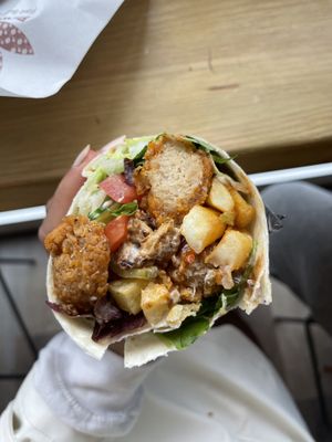 Chicken pop wrap made of soy   at Earthling in Bournemouth