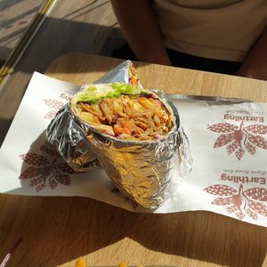 Shawarma kebab. This was so so good! Again, a super generous portion and it tasted great. at Earthling in Bournemouth