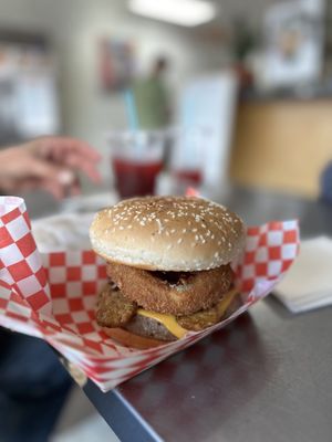 Western style burger  at Veggietize me in Panorama City
